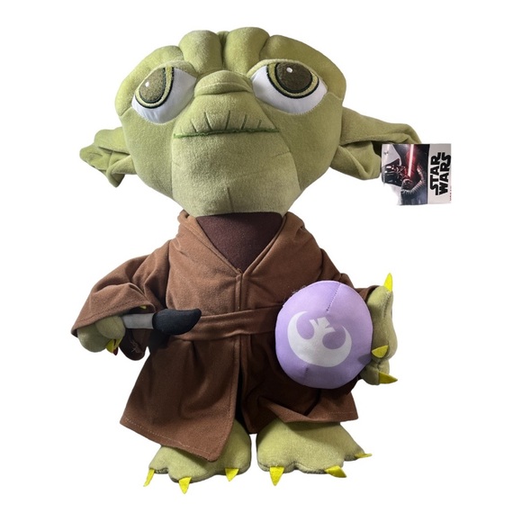 Disney Star Wars Yoda Easter Greeter NWT 21" Super Cute w/Colored Easter Egg - Picture 2 of 9